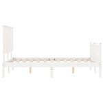 vidaXL Cadre de lit avec tête de lit blanc 140x190 cm bois massif