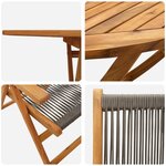 vidaXL Ensemble de Salle à Manger de Jardin de 5 Pièces en Gris avec Bois d'Acacia Massif et Poly Rattan