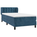 vidaXL Sommier à lattes de lit avec matelas Bleu foncé 100x200 cm
