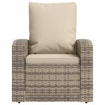 vidaXL Fauteuil inclinable de jardin avec coussins marron clair rotin