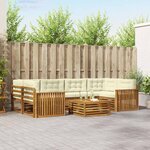 vidaXL Ensemble de canapés d'extérieur 7 Pièces Naturel et Crème