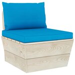 vidaXL Salon de jardin palette 9 Pièces avec coussins bois d'épicéa