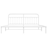 vidaXL Cadre de lit métal sans matelas et tête de lit blanc 200x200 cm