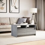 vidaXL Table basse avec lumières LED sonoma gris bois d'ingénierie