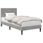 vidaXL Cadre de lit avec tête de lit Gris clair 90 x 190 cm Velours