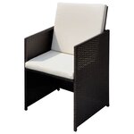 vidaXL Chaises de jardin 3 Pièces Marron 56 x 52 x 87 cm Poly rotin