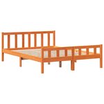 vidaXL Lit bibliothèque sans matelas cire marron 150x200cm bois massif