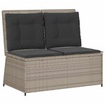 vidaXL Banc de jardin Gris clair polyrotin