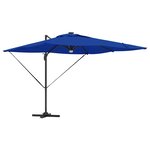 vidaXL Parasol Roma Bleu 286 x 284 x 270 cm Aluminium et polyester