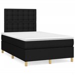 vidaXL Sommier à lattes de lit avec matelas noir 120x190 cm tissu