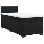 vidaXL Sommier à lattes de lit avec matelas noir 90x190 cm simple velours