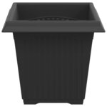 vidaXL Pot de Fleurs Carré 24 pc Noir 16 x 16 x 14 cm Plastique