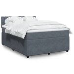 vidaXL Sommier à lattes de lit et matelas Gris foncé 140x200cm Velours
