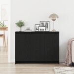 Buffet vidaXL en chêne noir 102x33x75 cm en bois d'ingénierie