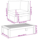 vidaXL Salon de jardin avec coussins 5 Pièces Bois d'acacia solide