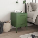 vidaXL Table de chevet vert olive 36x39x50 5 cm acier