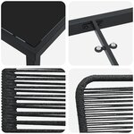 vidaXL Ensemble de Salle à Manger de Jardin 7 Pièces Noir Corde de Coton et Acier