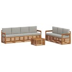 vidaXL Ensembles de canapés avec coussin 8 Pièces Gris Naturel et Clair