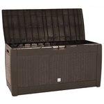 vidaXL Boîte de stockage de jardin Marron 119x48x60 cm Polypropylène