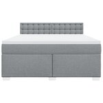 vidaXL Sommier à lattes de lit avec matelas Gris clair 180x200cm Tissu