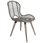 vidaXL Chaises à manger lot de 4 marron rotin naturel