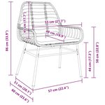 vidaXL Ensemble de 5 pièces de salle à manger de jardin avec coussins en poly rattan noir