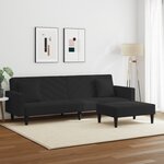 vidaXL Ensemble de canapés 2 Pièces avec coussins noir velours