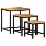 vidaXL Tables d'appoint gigognes 3 Pièces bois de manguier massif brut