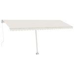 vidaXL Auvent manuel rétractable avec LED 500x300 cm Crème