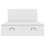 vidaXL Cadre de lit ottoman et matelas blanc pur 200x200cm similicuir