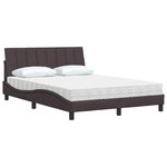vidaXL Lit avec matelas Hanko marron foncé 120x200 cm tissu
