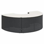 vidaXL Tabouret de jardin avec coussin noir résine tressée