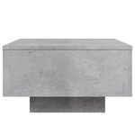 vidaXL Table basse avec lumières LED gris béton 55x55x31 cm