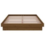 vidaXL Cadre de lit sans matelas marron miel bois massif