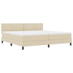 vidaXL Lit boxspring avec matelas Crème 200 x 200 cm tissu