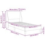 vidaXL Cadre de lit avec tête de lit Gris clair 100 x 200 cm tissu