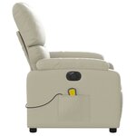vidaXL Fauteuil de massage inclinable électrique crème similicuir
