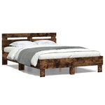 vidaXL Cadre de lit sans matelas chêne fumé 120x190 cm