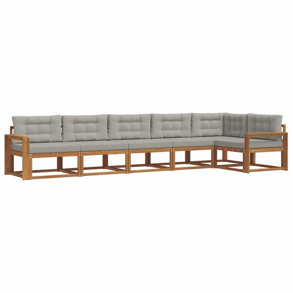 vidaXL Ensemble de canapés d'extérieur 6 pc Naturel et gris clair
