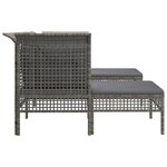 vidaXL Salon de jardin 5 Pièces avec coussins Gris Résine tressée