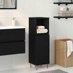 vidaXL Cabinet de Salle de Bain avec porte Chêne noir 30 x 30 x 100 cm