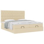 VidaXL Cadre de lit ottoman avec matelas crème 160x200 cm tissu