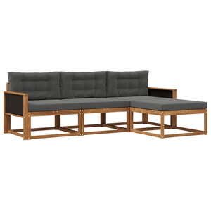 vidaXL Ensemble de canapés d'extérieur 4 pc Naturel et Anthracite