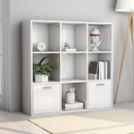vidaXL Bibliothèque Blanc brillant 98x30x98 cm Bois d’ingénierie