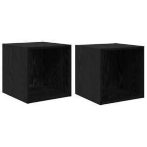 vidaXL Meuble mural 2 Pièces Chêne noir 37 x 37 x 37 cm Bois d'ingénierie