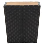 vidaXL Table à thé Noir 41 5x41 5x43cm Résine tressée et bois d'acacia