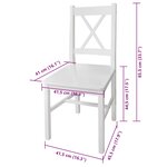 vidaXL Chaises à manger lot de 4 blanc bois de pin