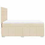 vidaXL Sommier à lattes de lit avec matelas Crème 140x190 cm Tissu