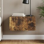vidaXL Cabinet de chevet mural Chêne fumé 49 x 34 5 x 24 cm