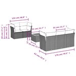 vidaXL Salon de jardin 6 Pièces avec coussins gris résine tressée